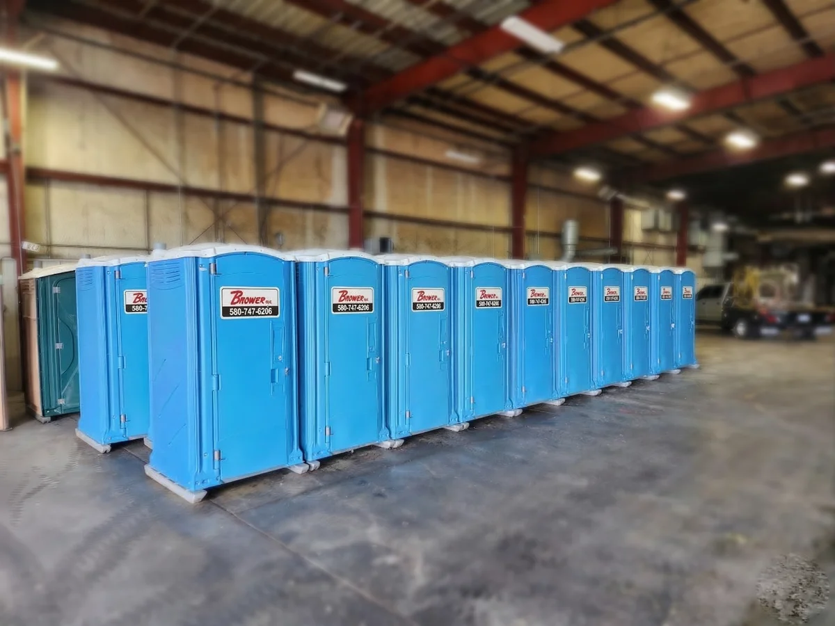 Portable restroom lineup