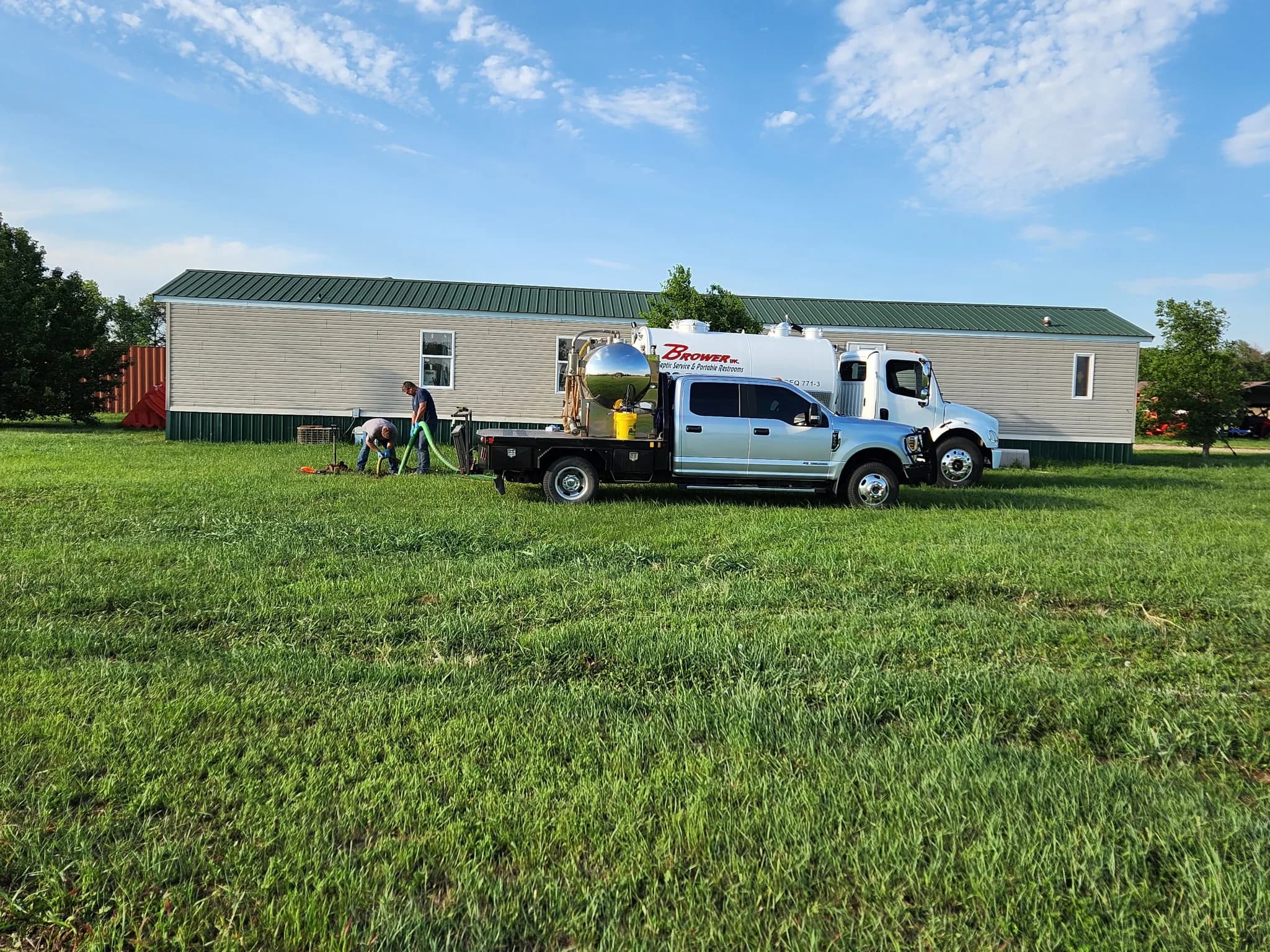 Brower Inc. septic inspection at a rural Oklahoma property for a real estate transaction