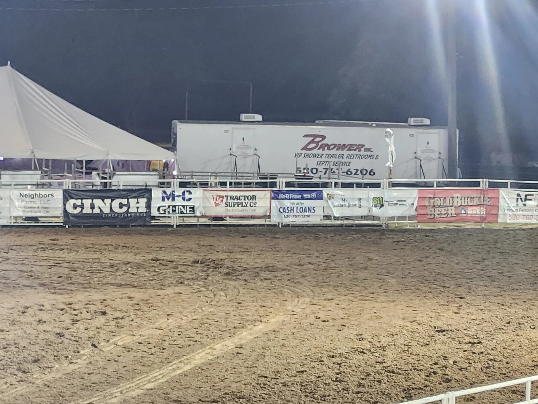 Brower Inc. VIP restroom trailer set up at an Oklahoma outdoor event venue